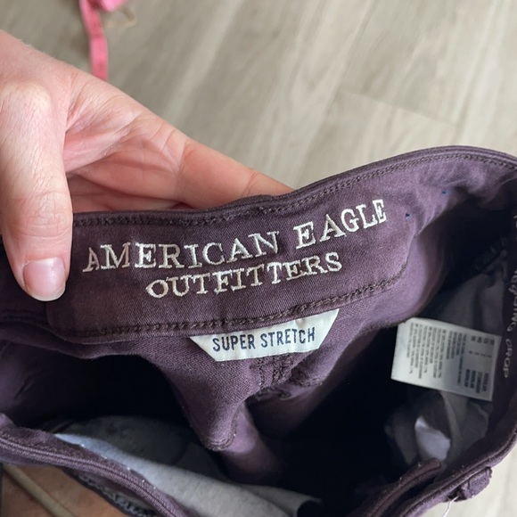 American Eagle Dark Purple High Rise Cropped Jegging Fit Denim Jeans - Picture 4 of 6